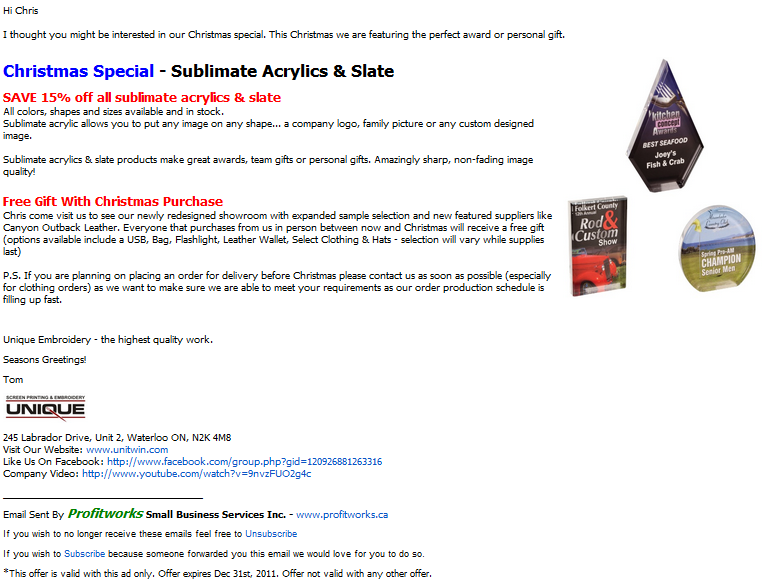 Email Newsletter Option 1